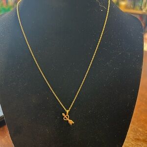 DOGEARED HEART N ARROW GOLD PLATTED NECKLACE